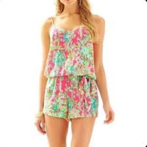 EUC Lilly Pulitzer Southern Charm silk Deanna Romper